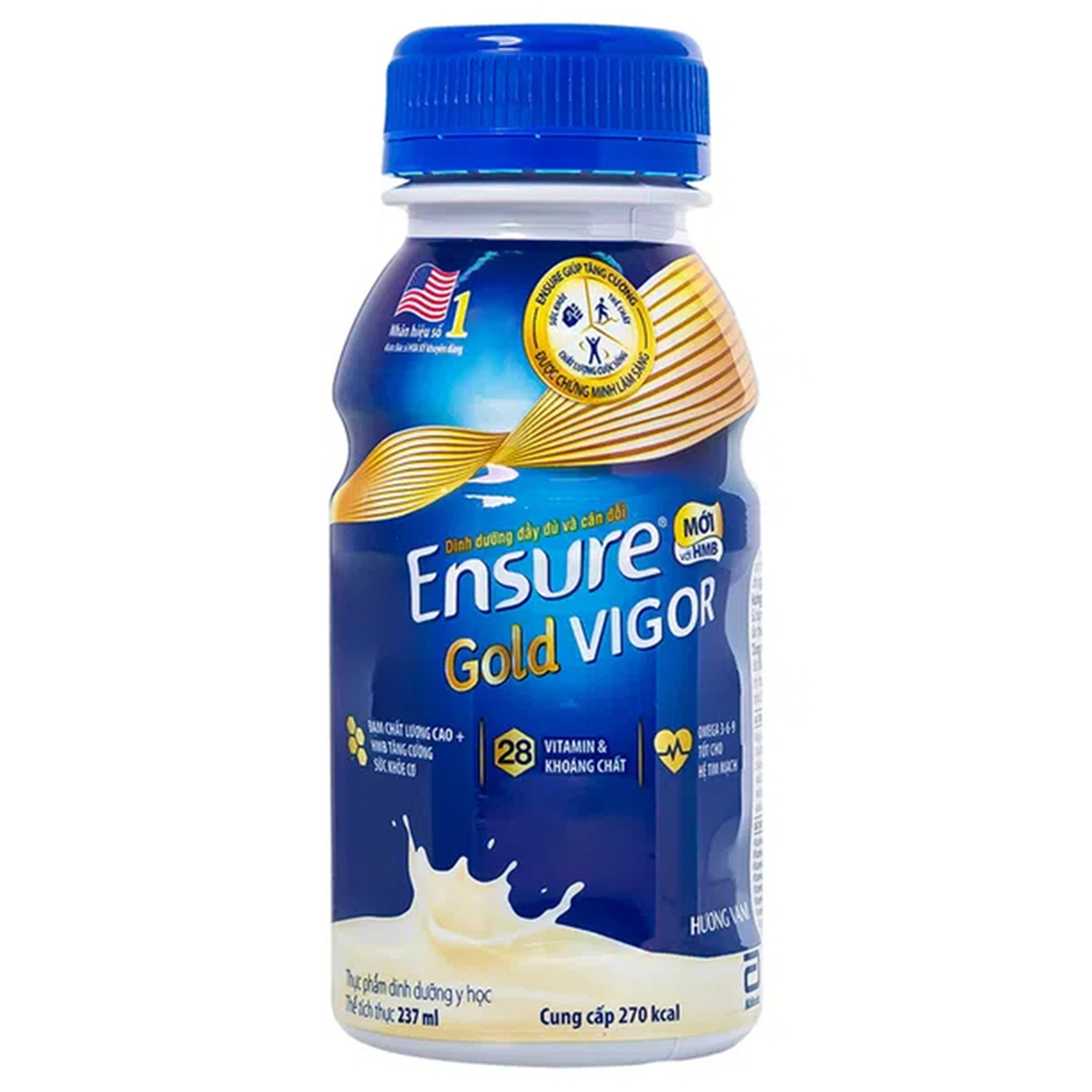 Sữa Ensure Gold Vigor Abbott hương vani bổ sung dinh dưỡng, vitamin, khoáng chất cho cơ thể (237ml)