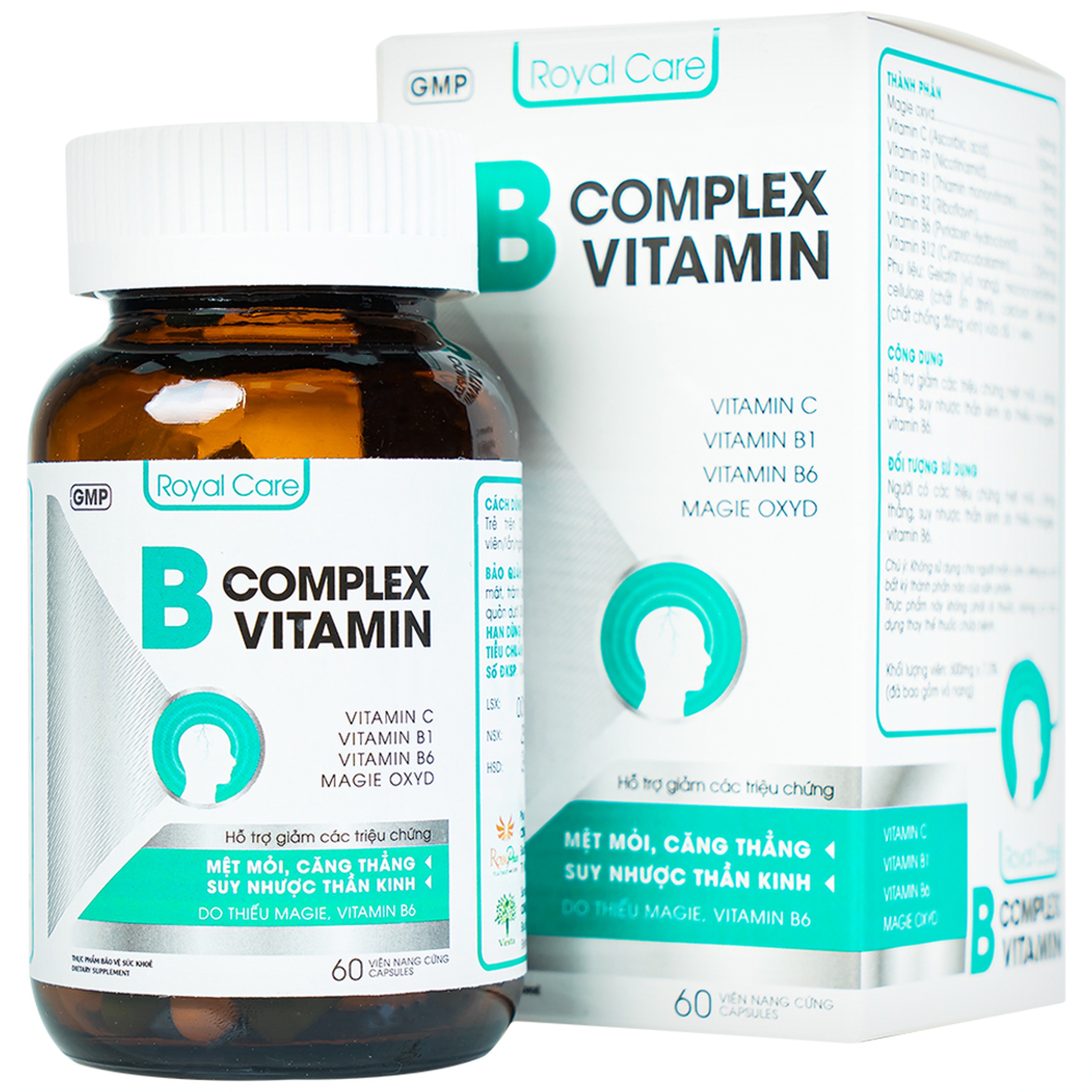 Viên uống B Complex Vitamin Royal Care hỗ trợ giảm mệt mỏi, căng thẳng (60 viên)