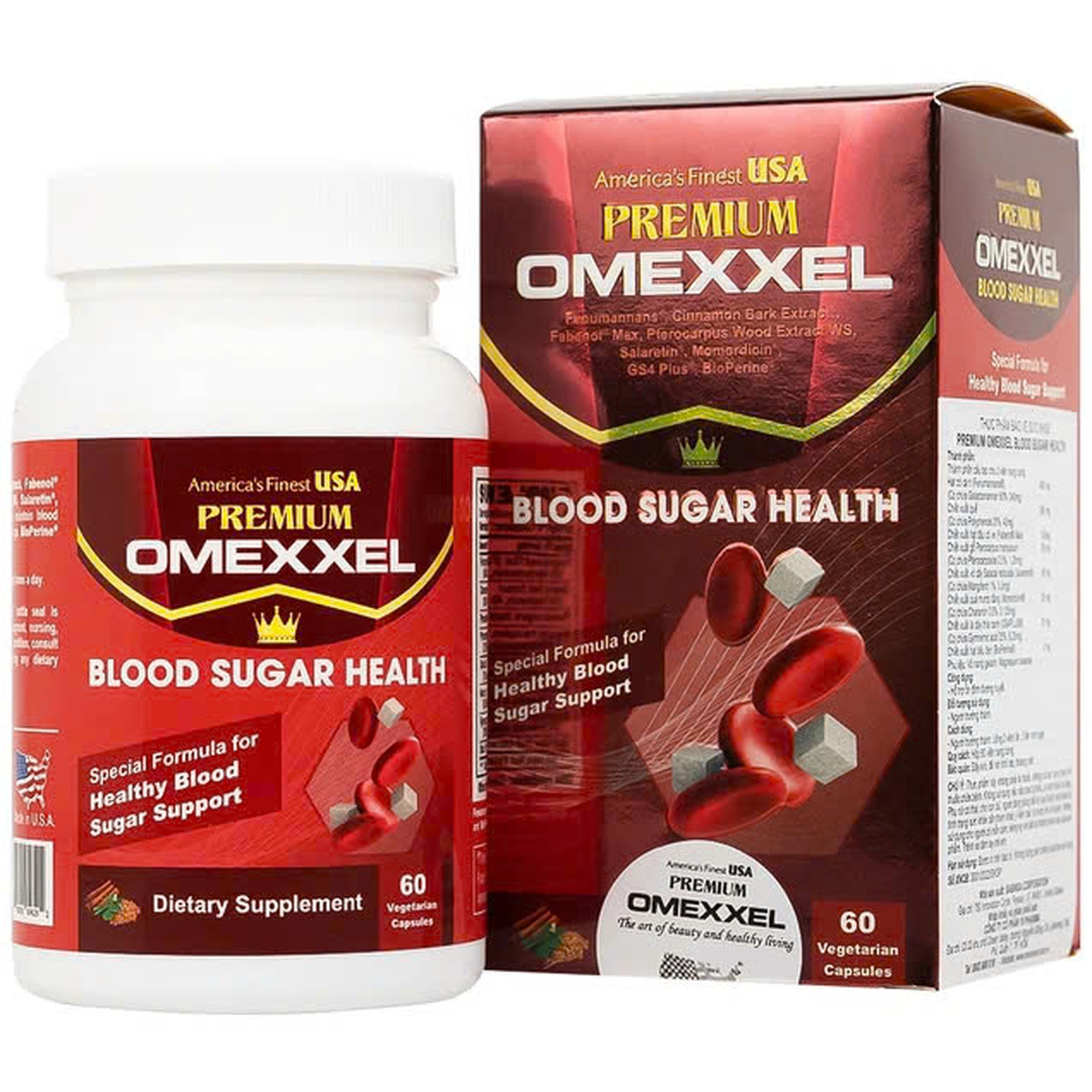 Viên uống Premium Omexxel Blood Sugar Health hỗ trợ ổn định đường huyết (60 viên)