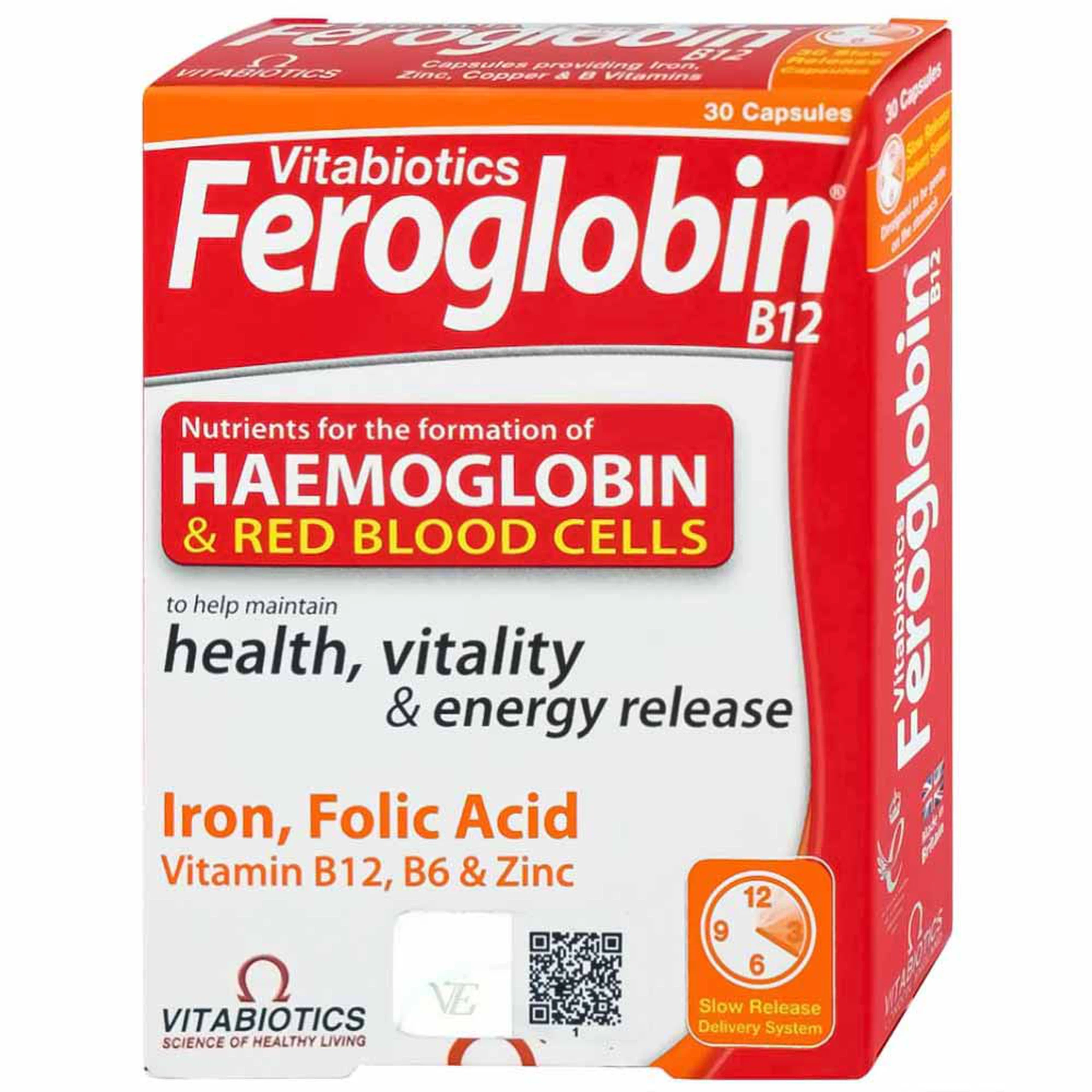 Viên uống Feroglobin B12 Vitabiotics hỗ trợ tăng khả năng tạo máu, tăng cường sức khỏe (30 viên)