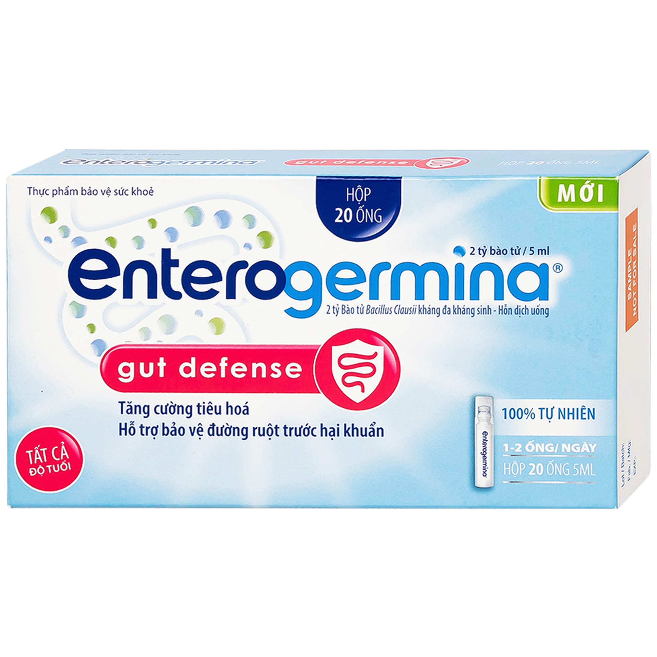 Hỗn dịch uống men vi sinh Enterogermina Gut Defense Sanofi tăng cường tiêu hóa, hỗ trợ bảo vệ đường ruột