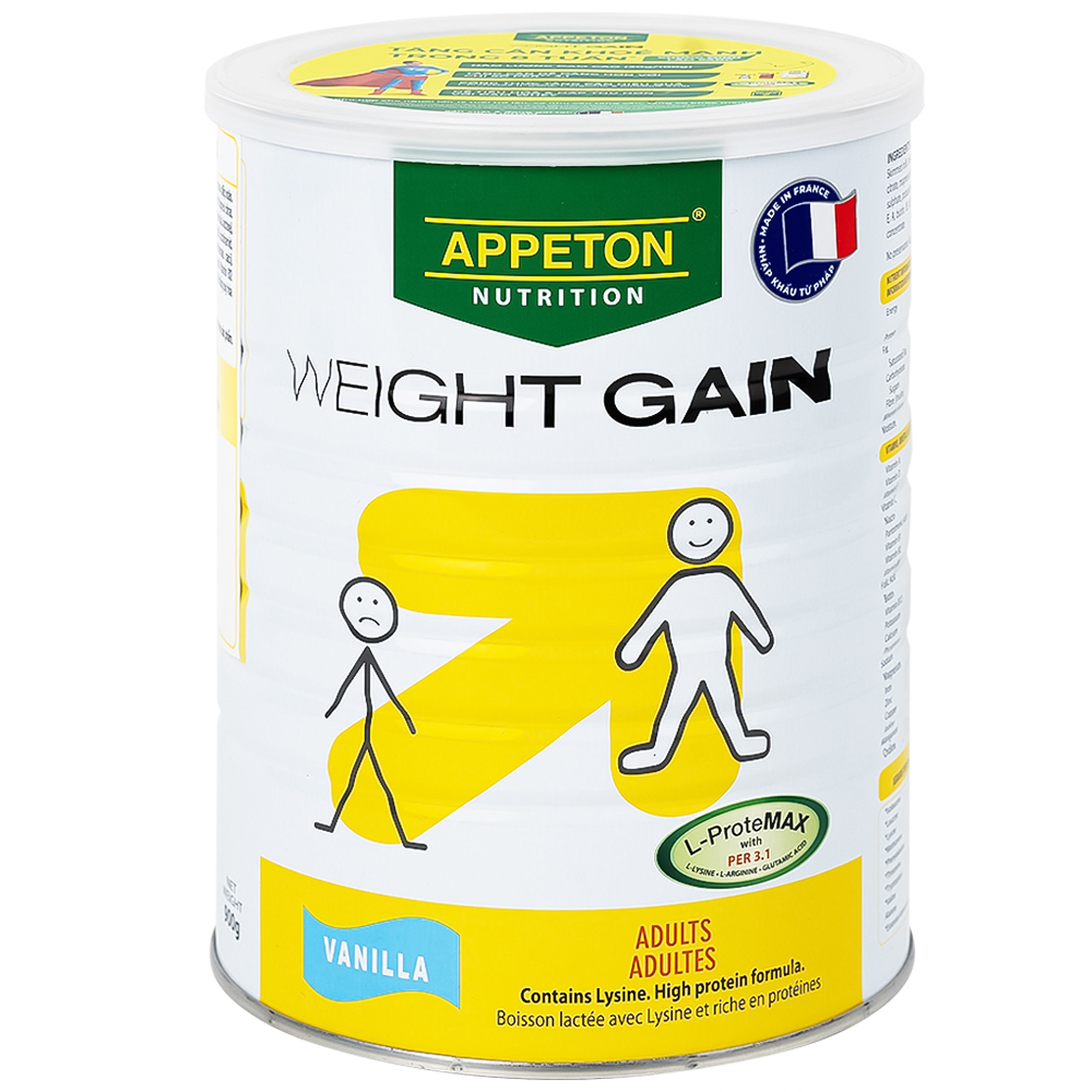 Sữa tăng cân Appeton Weight Gain hương Vani giúp tăng cân hiệu quả và khỏe mạnh (900g)