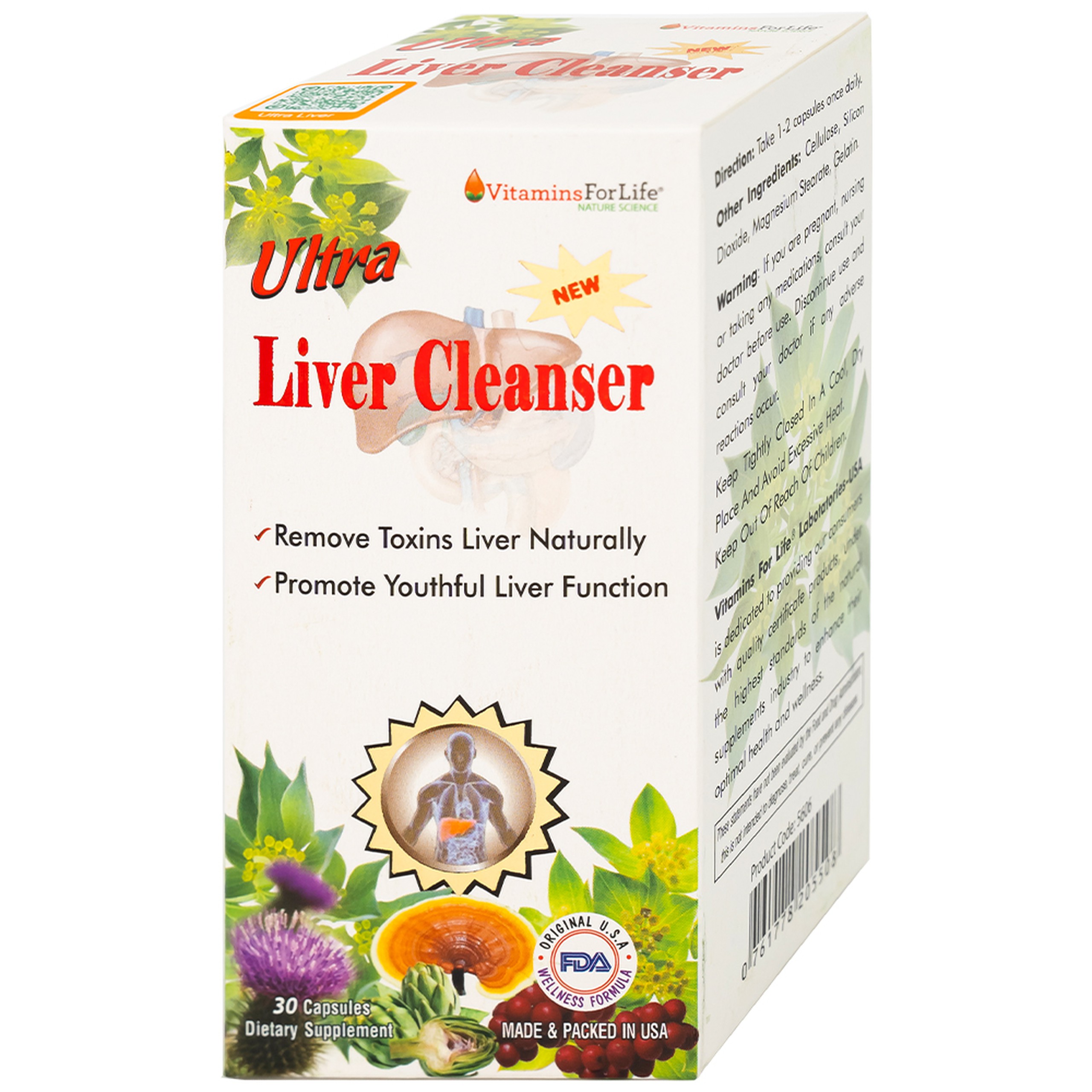 Viên uống Ultra Liver Cleanser Vitamins For Life hỗ trợ giải độc gan, giúp bảo vệ gan (30 viên)