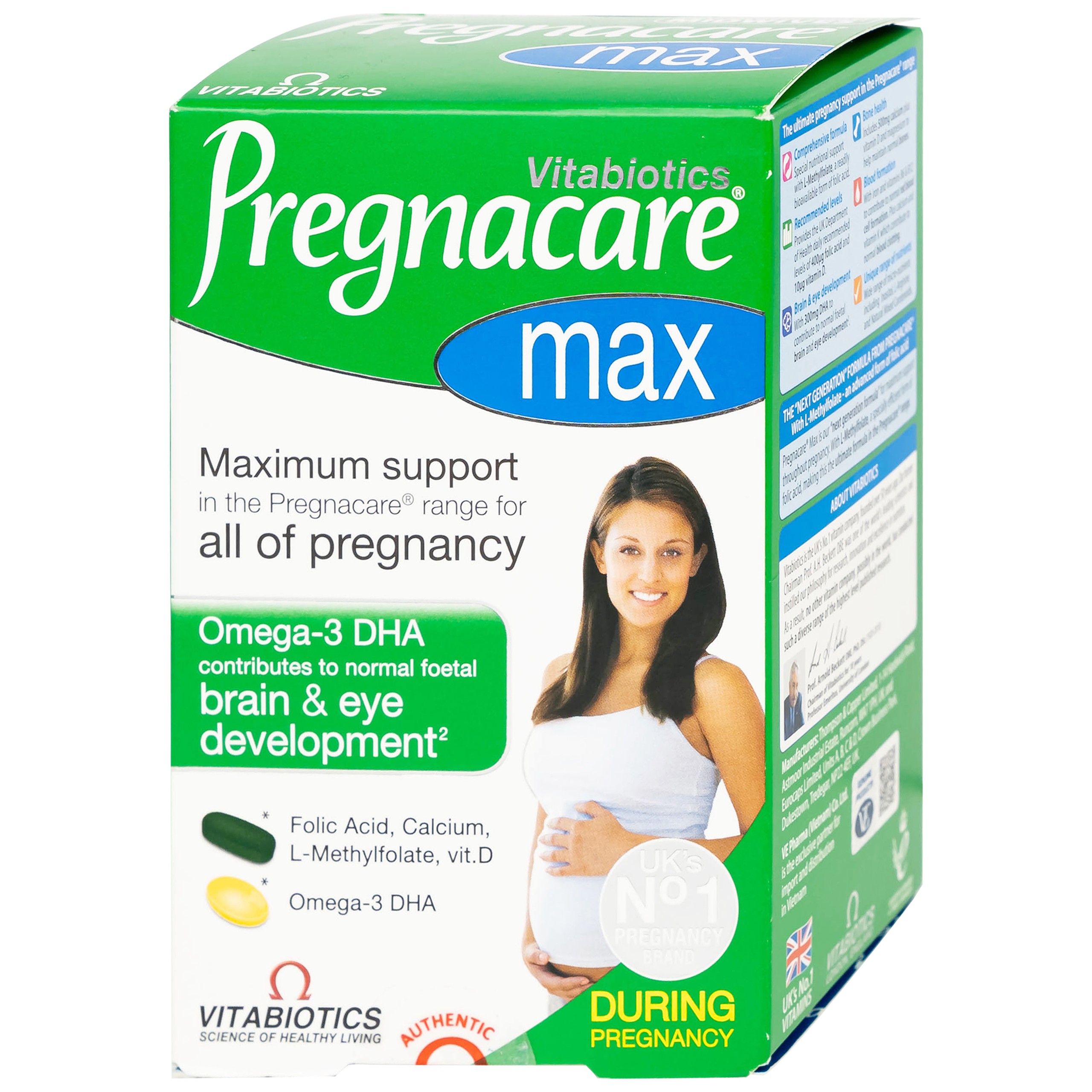 Viên uống Pregnacare Max Omega 3 DHA Vitabiotics cung cấp vitamin và khoáng chất cho phụ nữ mang thai (84 viên)